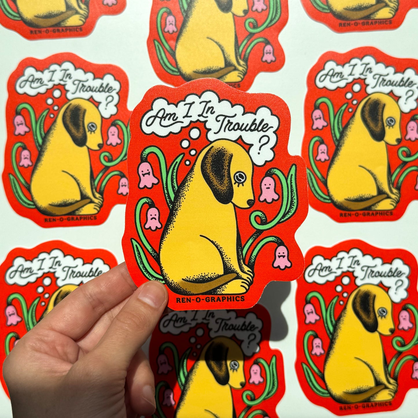 DOG TROUBLE STICKER