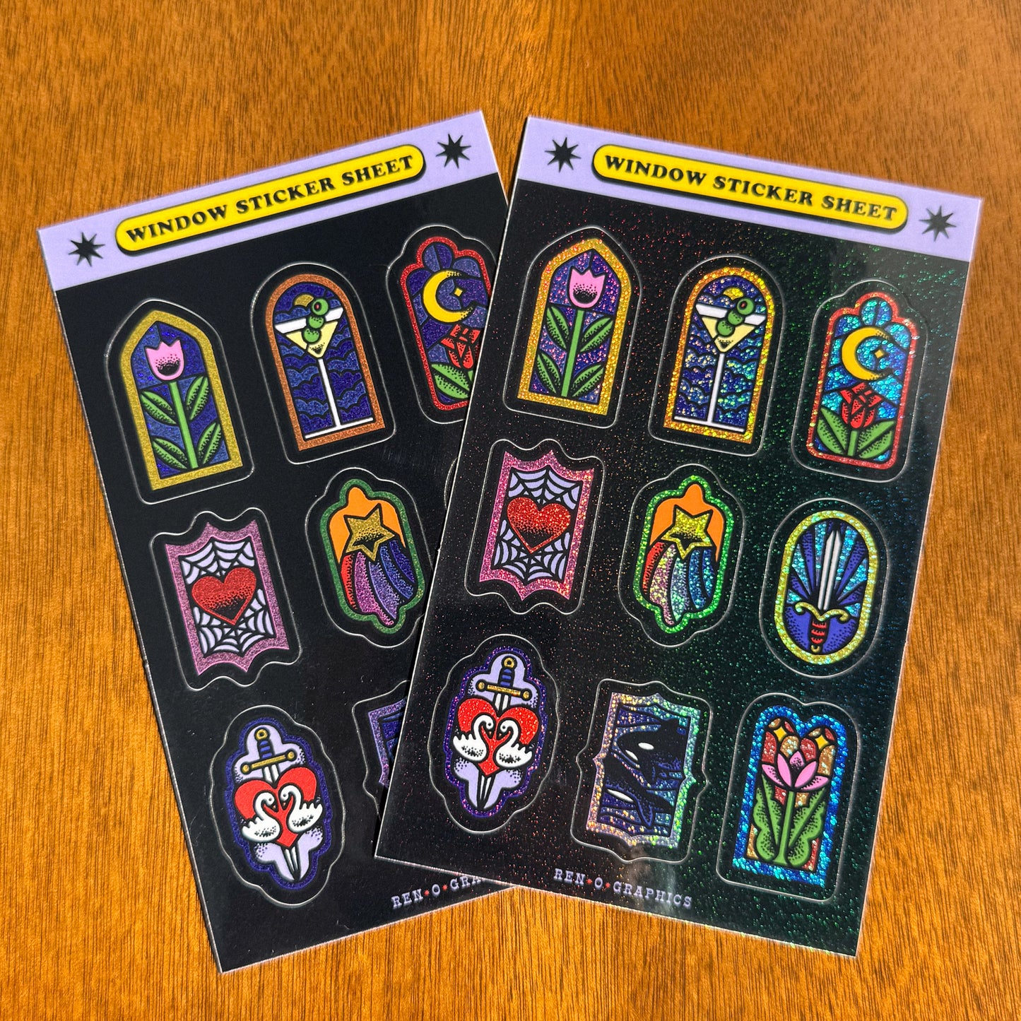STAINED GLASS WINDOW STICKER SHEET