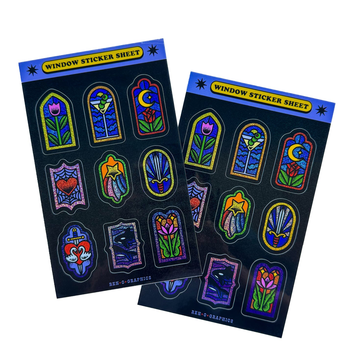 STAINED GLASS WINDOW STICKER SHEET