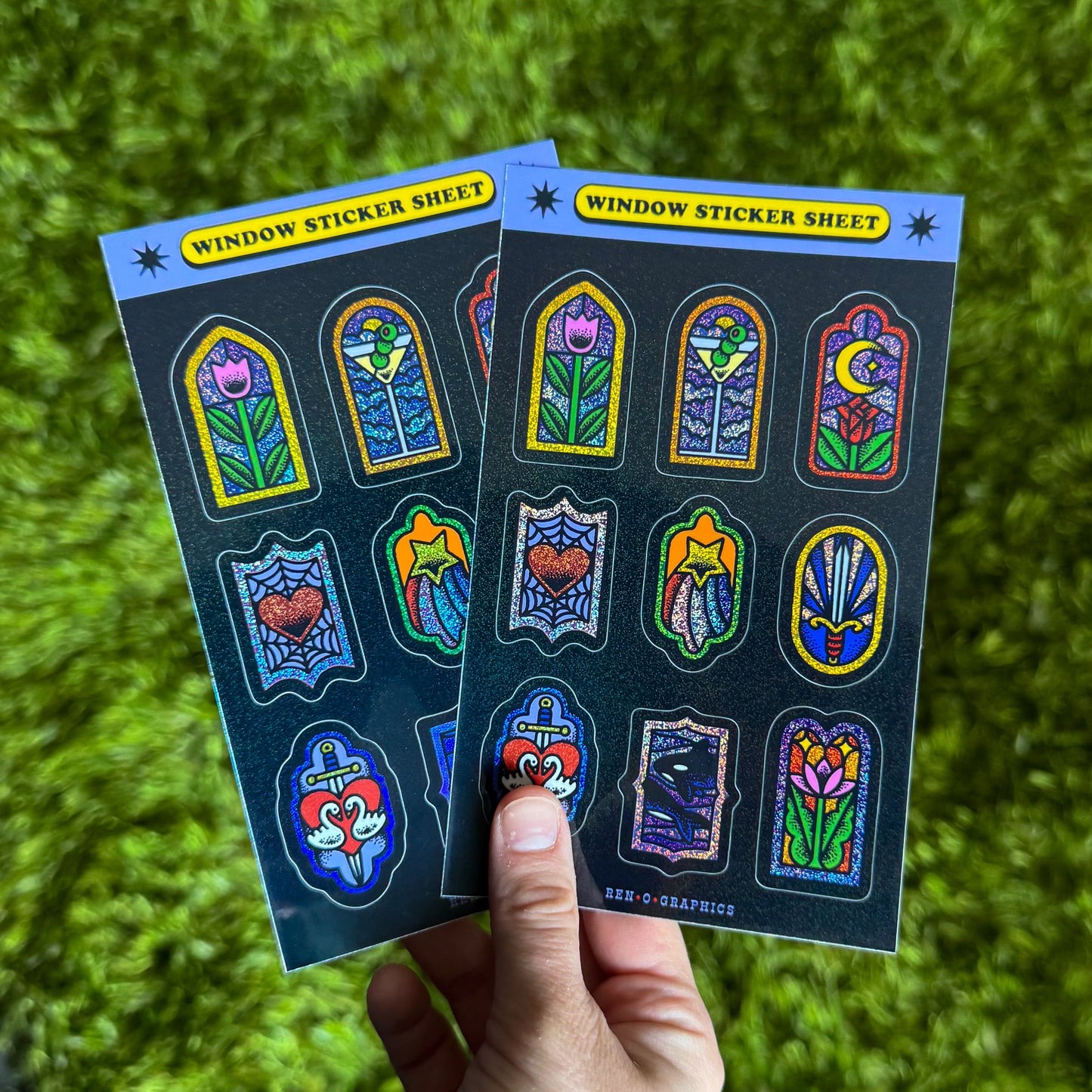 STAINED GLASS WINDOW STICKER SHEET