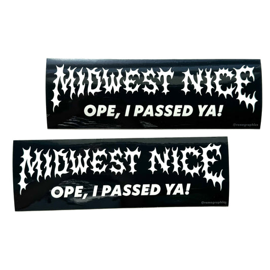 MIDWEST NICE BUMPER STICKER