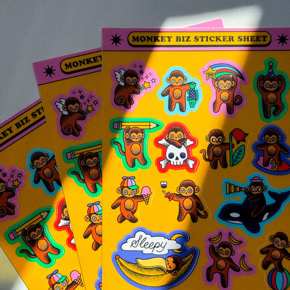 MONKEY BIZ STICKER SHEET