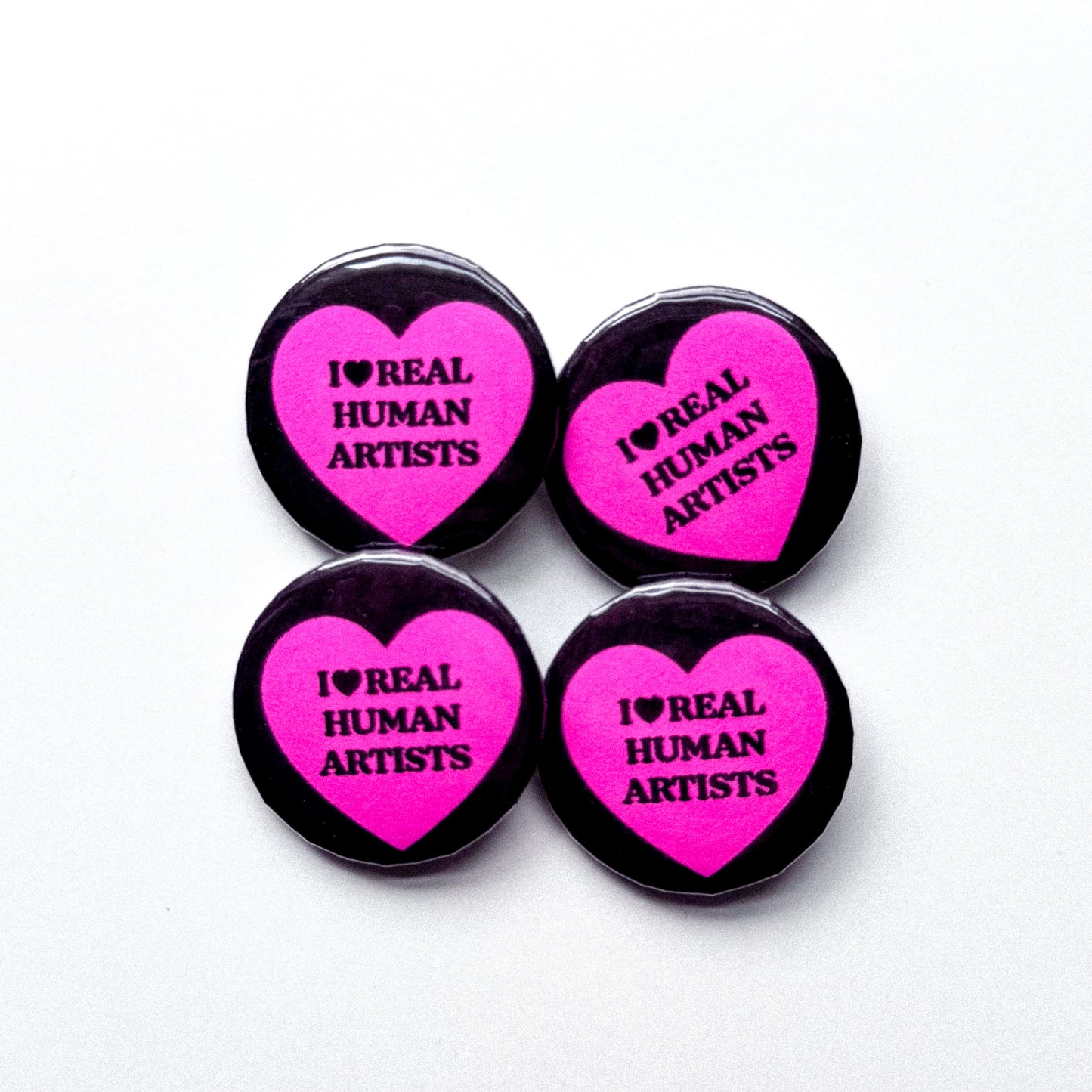 REAL HUMAN ARTISTS PINBACK BUTTON