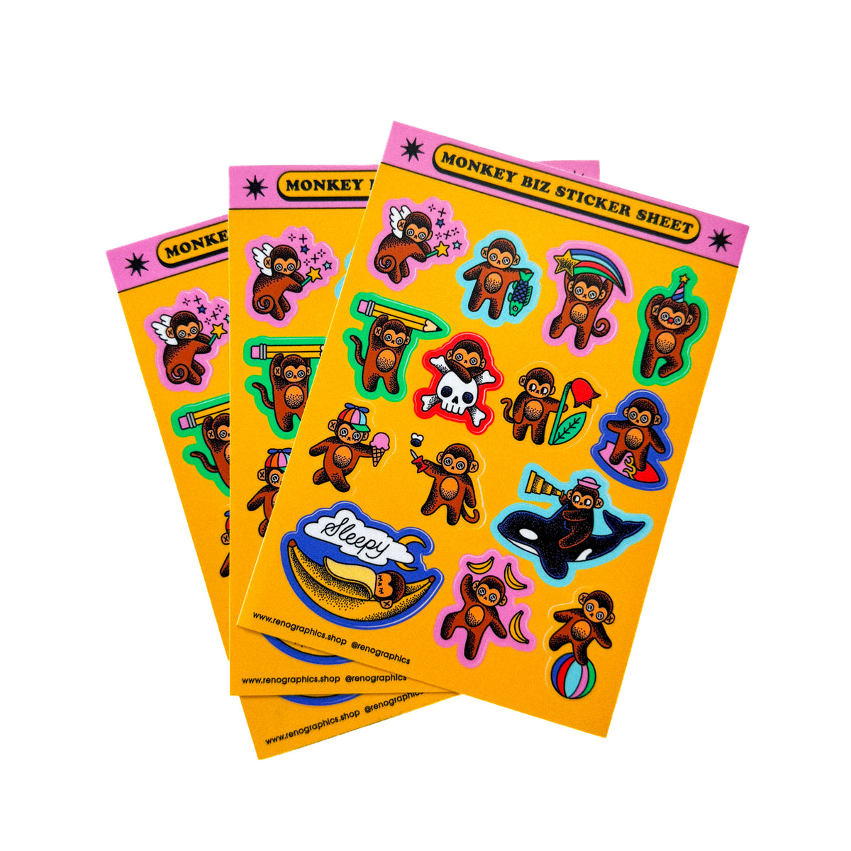 MONKEY BIZ STICKER SHEET