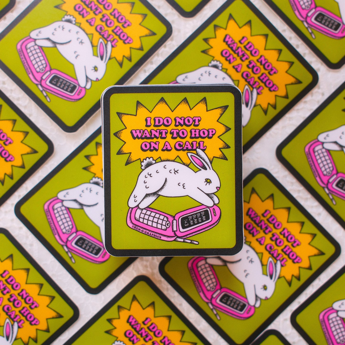 HOP ON A CALL STICKER