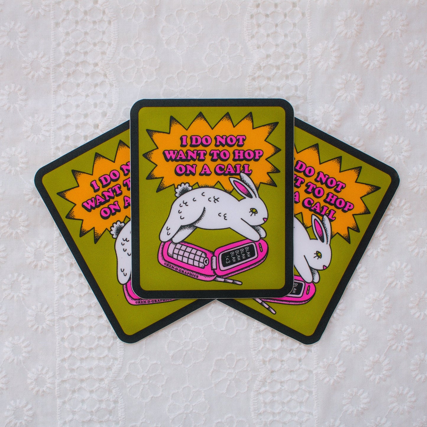 HOP ON A CALL STICKER