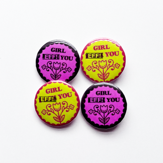 GIRL PINBACK BUTTON