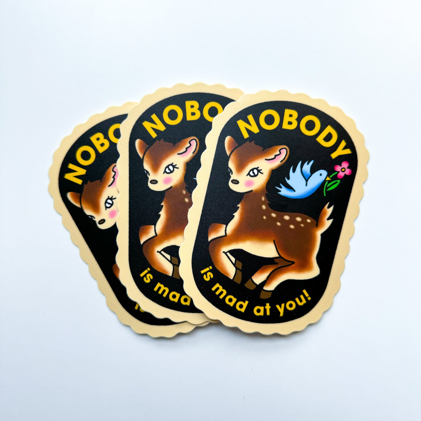 NOBODY IS MAD DEER STICKER