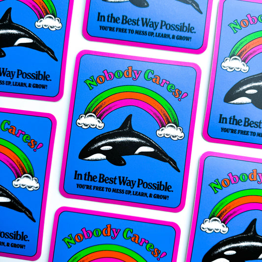 NOBODY CARES ORCA STICKER