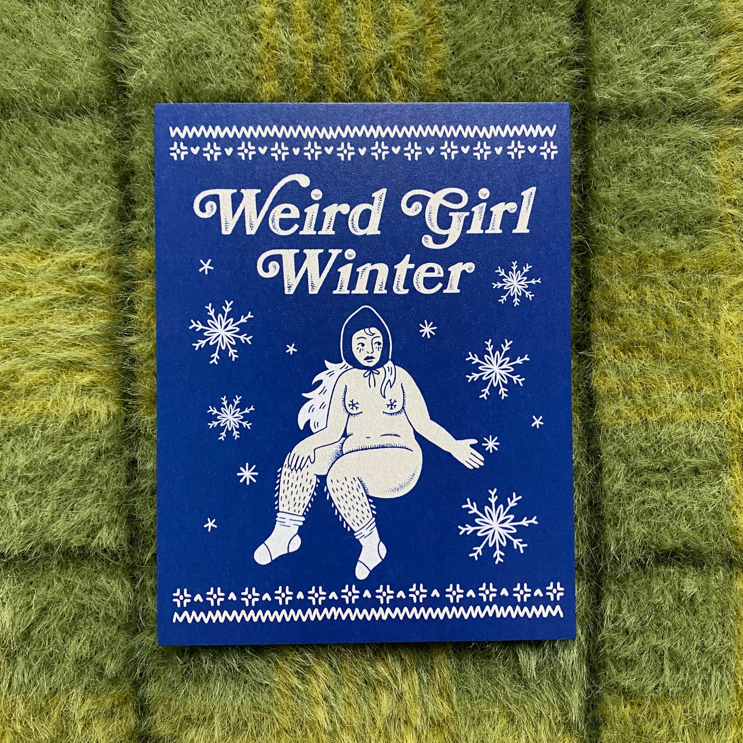 WEIRD GIRL WINTER POSTCARD