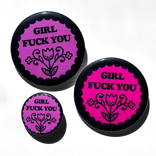 GIRL PINBACK BUTTON