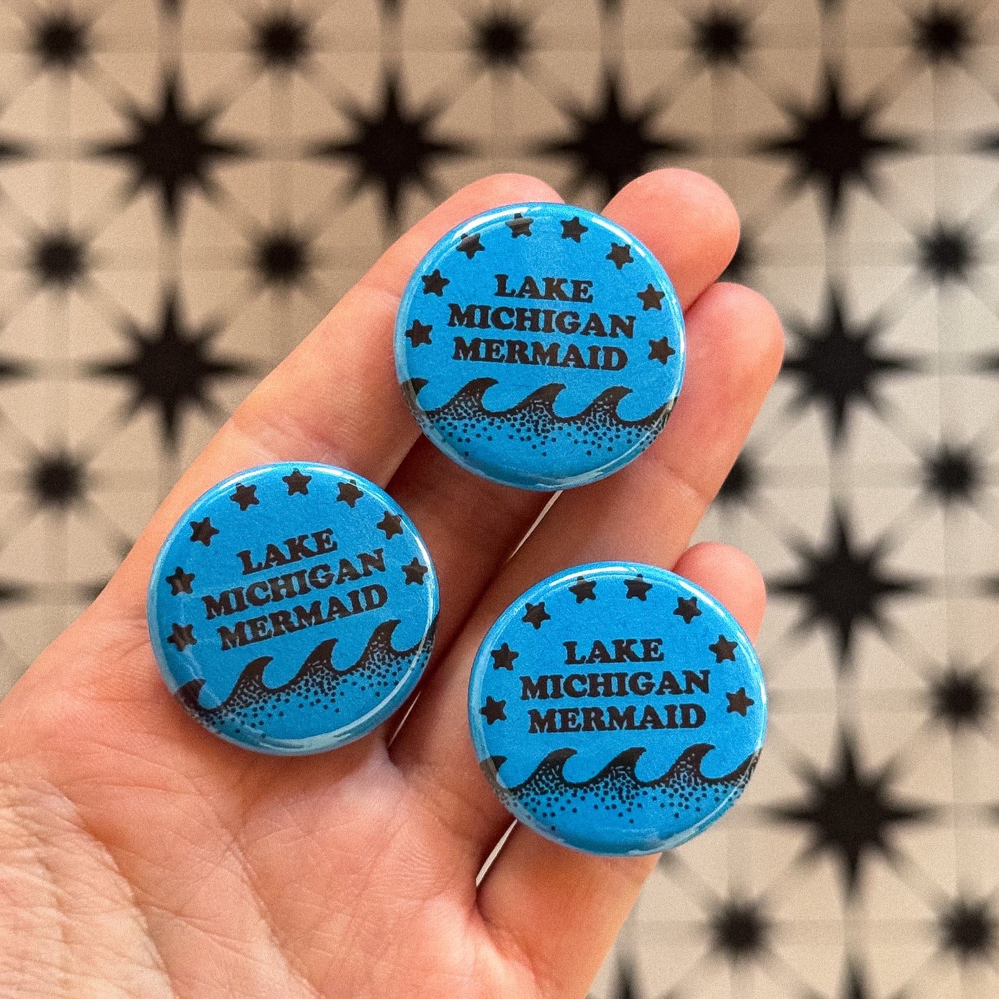 LAKE MICH MERMAID BUTTON
