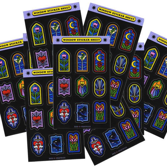 STAINED GLASS WINDOW STICKER SHEET